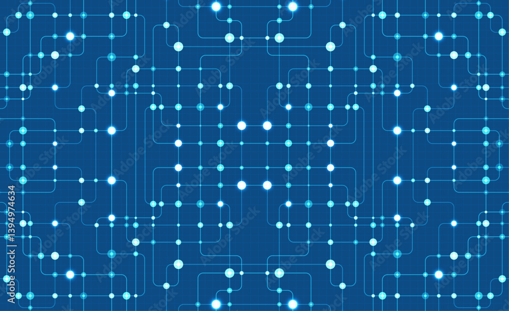 Poster circuit connect lines and dots. network technology and connection concept. decentralized network nod