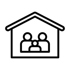 family outline icon. family black line illustration.