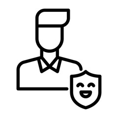 actor avatar outline icon. actor black line illustration.