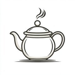 Elegant line art teapot icon in simple black design, perfect for various culinary uses and decorative elements