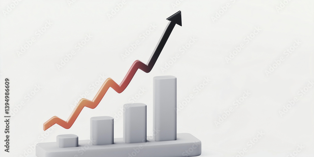 Poster ascending graph: a visually compelling image showcasing a graph climbing upwards, representing growt