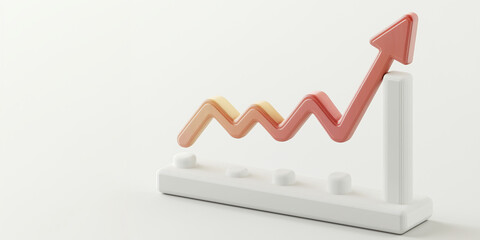 Ascending Success: A vibrant arrow charting a course of growth against a clean, minimalist backdrop, signifying progress and achievement.