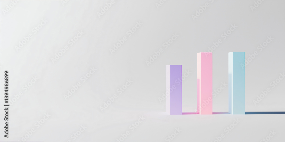 Poster abstract pastel progression: a minimalist arrangement of pastel-colored rectangular blocks ascend in