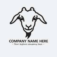 Head of goat illustration black and white for logo company vector image
