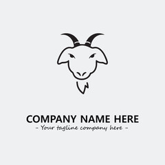 Head of goat illustration black and white for logo company vector image
