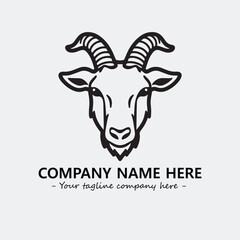 Head of goat illustration black and white for logo company vector image
