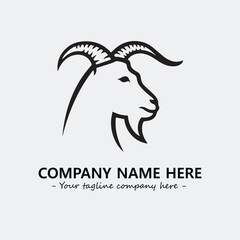 Head of goat illustration black and white for logo company vector image
