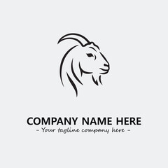 Head of goat illustration black and white for logo company vector image
