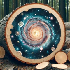 Naklejka premium Tree of typical wood rings