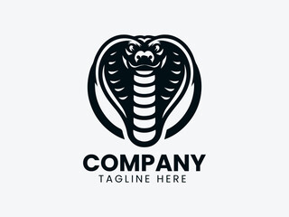 Striking Cobra Snake Hood Fangs Vector Logo Design, Cobra Snake Hood Fangs Logo, Venomous Cobra Snake Logo Design