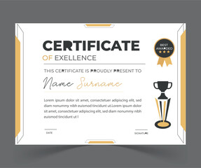 modern certificate ofc excellence award design.