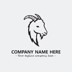 Head of goat illustration black and white for logo company vector image
