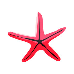  A red star with black lines.