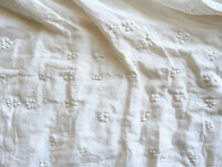 Obraz premium White Embroidered Fabric Texture Close Up Detail Shot