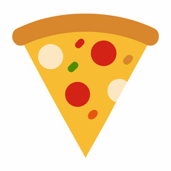 Pizza slice icon on white background 