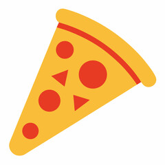Pizza slice icon on white background 