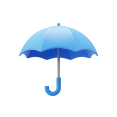 Blue Umbrella Icon – Cute 3D Weather Safety Symbol