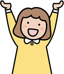 양팔 올린 유치원 어린이