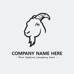 Head of goat illustration black and white for logo company vector image
