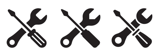 Simple Vector Illustration of Crossed Tools for Repair or Maintenance