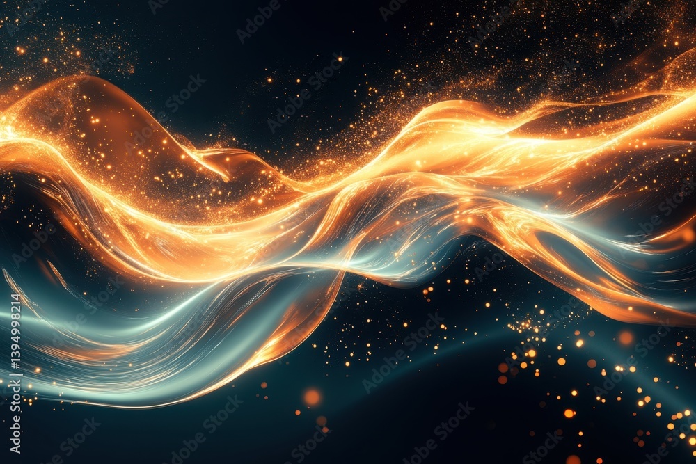 Aufkleber glowing waves of energy and light create an abstract visual masterpiece in dark space