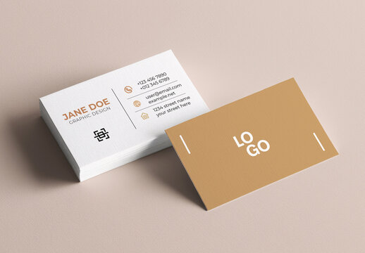Top View Business Cards Mockup