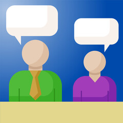 Icons of people communicating. Online communication. Communication with friends.