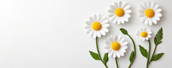 Fototapeta premium Daisies in White Blossom Pattern