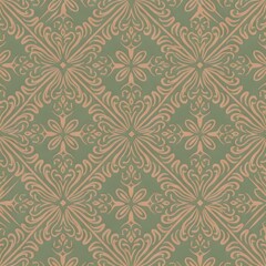 Seamless traditional fabric pattern with intricate timeless designs.