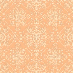 Seamless traditional fabric pattern with intricate timeless designs.