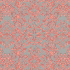 Seamless traditional fabric pattern with intricate timeless designs.