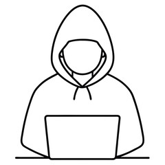 man with laptop on white background