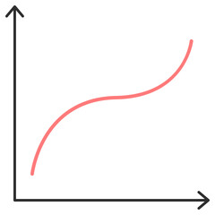 곡선 상승 그래프 아이콘