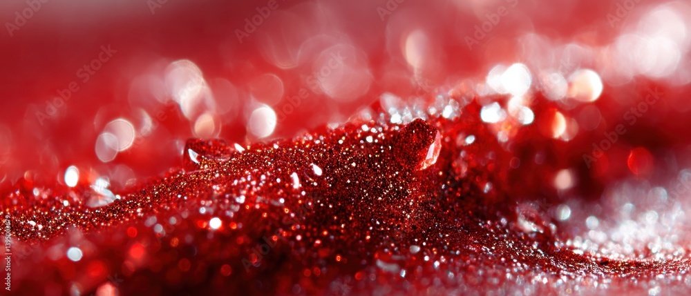 Poster sparkling red glitter abstract background with bokeh effect for festive celebrations and luxury desi