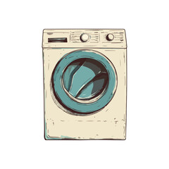 Fototapeta premium Washing machine, furniture, vector, transparent background