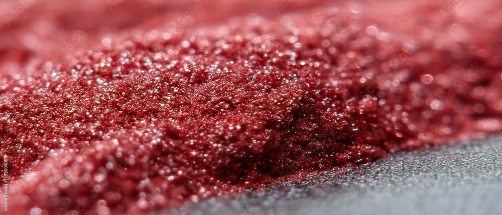 Poster sparkling ruby dust texture with shimmering glitter particles in a macro close up shot for luxurious
