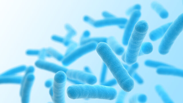 Probiotics. Blue color. 3d illustration.