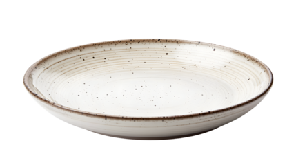 Elegant White Plate on Transparent Background - Top View Isolated Dining Setup Concept