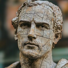 Bust Sculpture in City Park