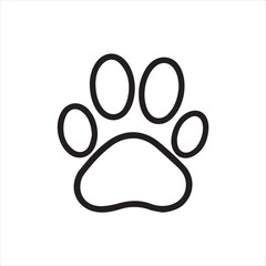 animal paw print engraving drawing of black silhouette vector on white background 