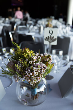Table set for a dinner at a function centre