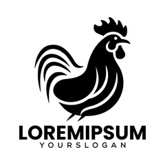 Chicken Silhouette Company Logo, Hen business logo