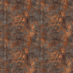Rustic metal texture with rusty grunge brown steel old iron