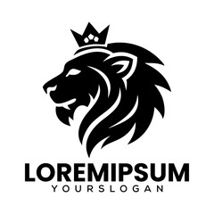 Royal heraldic lions. Black silhouette of rampant lion and griffins for logo or coat of arms. Premium wild animal crest symbols.