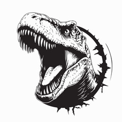 Fototapeta premium Angry Roaring T-Rex Image vector Isolated on white background.