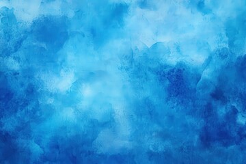 Closeup of a serene blue watercolor background with fluffy clouds