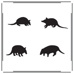 Armadillo silhouette, Armadillo illustration , Armadillo clipart, Armadillo vector ,Armadillo icon , black Armadillo, Armadillo illustration on white background, Armadillo vector illustration , 					