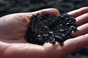 Icelandic Black Sand in Hands – Volcanic Beauty Up Close