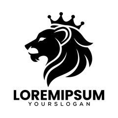 Lion King Silhouette Vector Logo, Lion King Creative Logo