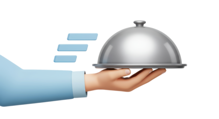 Isolated Hand Holding Food Platter